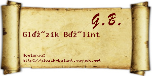 Glózik Bálint névjegykártya