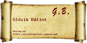 Glózik Bálint névjegykártya