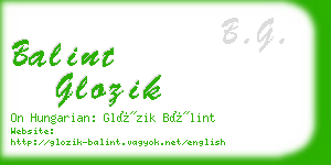 balint glozik business card
